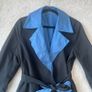 Max Mara City Italian Reversible Wrap Trench Coat Navy Cornflower Image 2