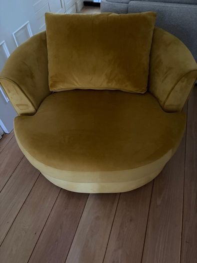 Velvet Swivel Armchair