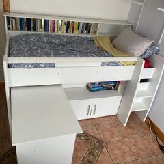 Mid sleeper bed with desk
