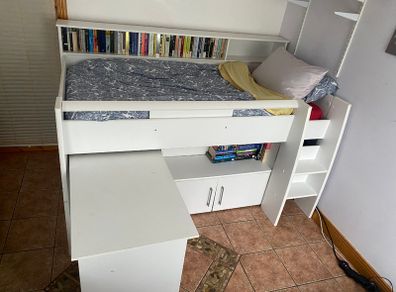 Mid sleeper bed with desk
