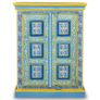 Sideboard Solid Mango Wood Turquoise Hand Painted Image 2