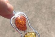 925 Silver Baltic Amber pendant set