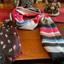 SAMOON SCARF in red light grey black white and blue Image 3
