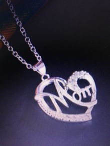 Silver Mom Heart Pendant