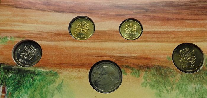 Morocco vintage original coins set