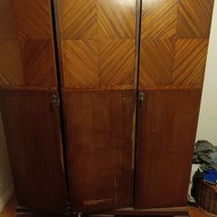 Vintage Mahogany Gentlemans Wardrobe  Art Deco Influence