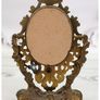 Italian Small Ornate Brass Oval Tabletop Mirror Image 4