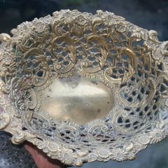 Antique decorative bowl jardiniere fruit bowl offering bowl solid brass bowl  13" x 8"