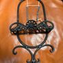 Pair of Vintage Ornate Black Wrought Iron Wall Plate Hangers / Display Racks Image 2