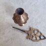 Rare find  Handcrafted Brass Eye Liner Powder Box, Antique Surma Dani . Old Brass Kohl Holder Image 5