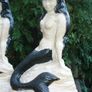 Vintage Garden Decor Mermaid Sculpture figurine Nautical Decor Image 4