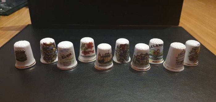 Assortment of Fine Bone China Thimbles British Cities & An Odd Country or 2