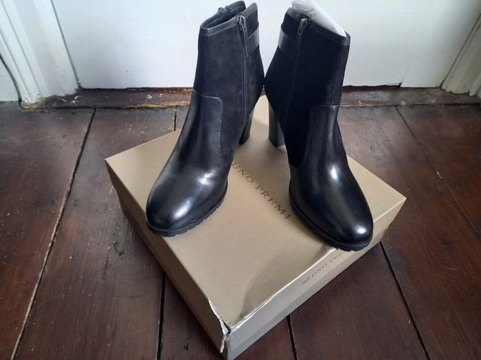 High Heel Leather & Suede Ankle Boots