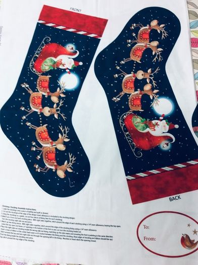 Christmas Stocking Fabric Panel