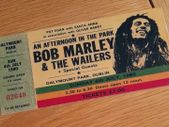 Bob Marley Souvenir Ticket Dalymount Park Dublin 1980