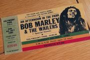 Bob Marley Souvenir Ticket Dalymount Park Dublin 1980