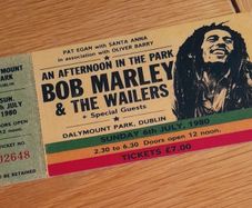 Bob Marley Souvenir Ticket Dalymount Park Dublin 1980