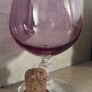 Pair of Lednicke Rovne Slovakia Pink Brandy Glasses Image 3