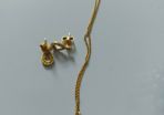 gold plated silver earring and pendant set