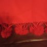 Red Cashmere Mix Pashmina/Shawl with Rabbit Fur Pom Poms BNWOT Image 3