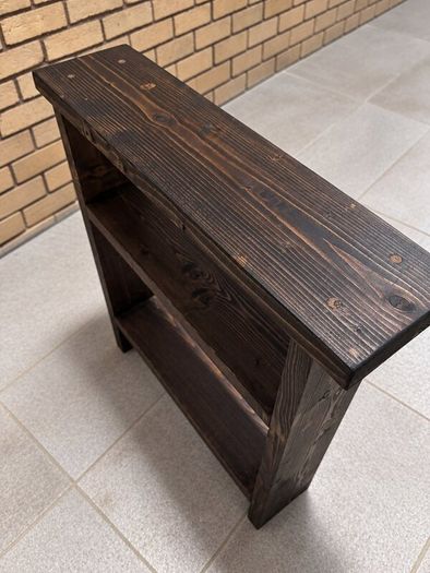 Rustic Wood Bathroom Storage in Vintage Black
