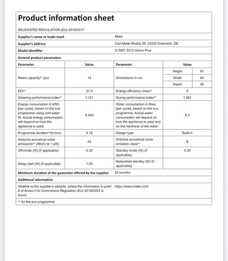 Miele Fully Integrated Dishwasher G5851 SCVi