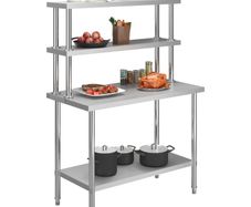 Stainless Steel Kitchen Work Table with 2-Tier