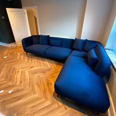 Navy L shape corner couch EZ living