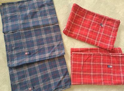 Lexington Pillowcases red blue checkered rrp 130