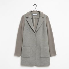 Fabiana Filippi Wool Cashmere Coat Sz 14UK 10US L Grey Classic Luxury Career