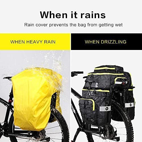 Bike Pannier Bag Set for Bicycle Cargo Rack Saddle Bag Laptop Pannier Rack Bicycle Professional Cycling Accessories 3 in 1-Black