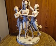 Vintage Alabaster 3 Graces Goddesses from Sandro Botticelli's Painting Primavera