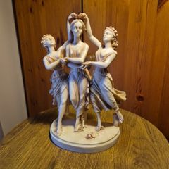 Vintage Alabaster 3 Graces Goddesses from Sandro Botticelli's Painting Primavera
