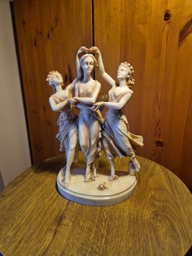 Vintage Alabaster 3 Graces Goddesses from Sandro Botticelli's Painting Primavera