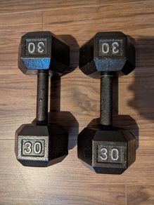 Set of 30lbs dumbbells cast iron hammer hx