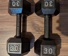 Set of 30lbs dumbbells cast iron hammer hx