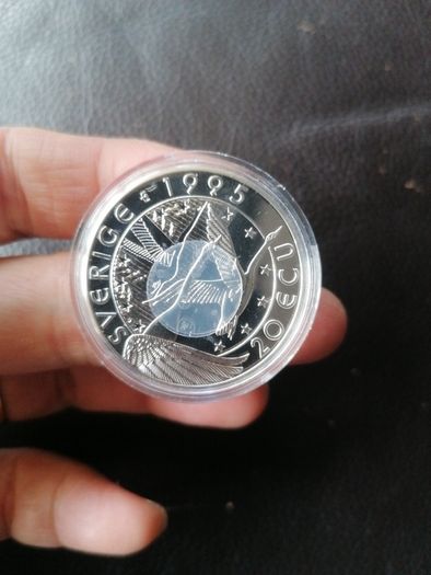 1995 Sweden Silver Proof 20 ECU Coin