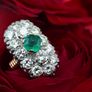 Vintage 1940s Emerald & Diamond Ring - Rose Gold Image 8