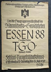 WW2 German Large Poster - Nationalsozialistischer Reichsbund fur Leibesubungen - Offenbach am Main