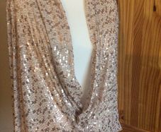 Gallery Ladies Biege and Gold Sequin Party Sparkle Top Uk 20 includes Postage