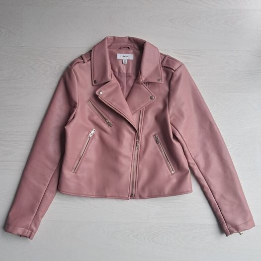 Next  Pink leather  biker jacket .size 10  12 M  New.