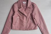 Next  Pink leather  biker jacket .size 10  12 M  New.