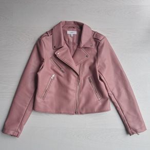 Next  Pink leather  biker jacket .size 10  12 M  New.