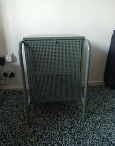 Bedside locker, end table, two drawers cabinet