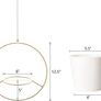 Boho Hanging Planter, Set of 2 Round Metal Plant Hanger with Plastic Plant Pot, Modern Wall and Ceiling Planter Mid Century Flower Pot Holder, Fits 15cm Planter, Gold (Pots Included) Image 2