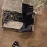 Cressy ladies long navy leather, and suede boots- size 5 Image 7