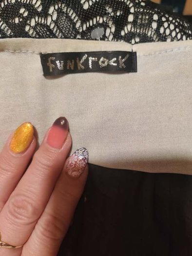 Funk Rock black lace tunic size UK12 EU40 Postage included