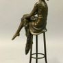 Lady On A Stool - Bronze, Signed Image 4
