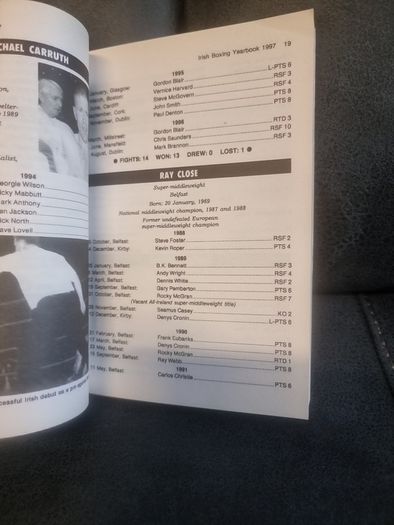 Irish Boxing Yearbook. 1997. Gerry Callan (Inscribed)