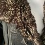 womens padded coat faux fur and suede waterproof winter size 10-12 Image 4